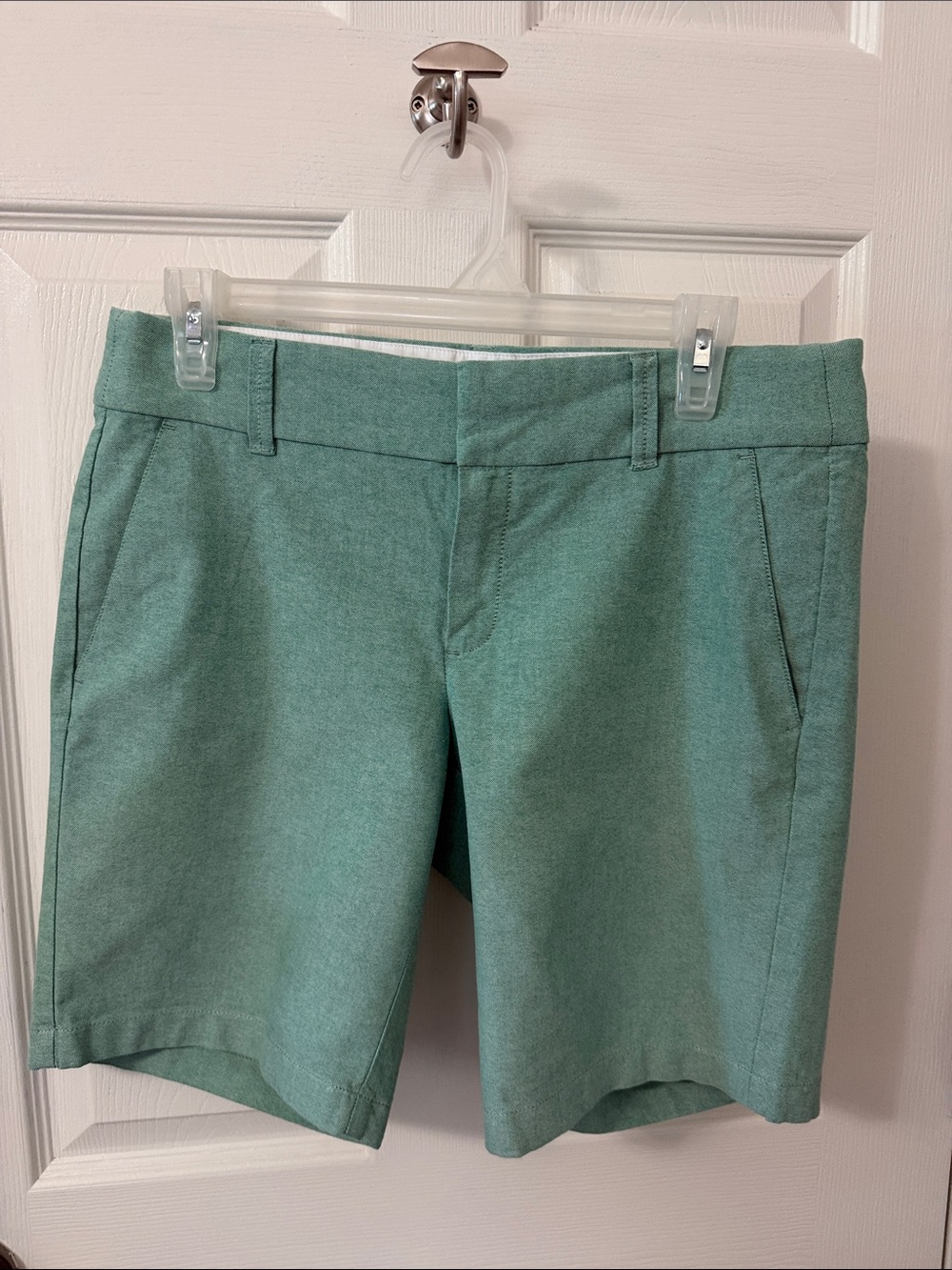 J. Crew Seafoam Green Stretch Bermuda Shorts